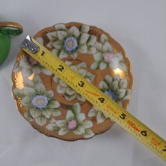 Trimont Gold Floral Tea Cup Saucer Hand Painted Green Collectible Vintage - Picture 8 of 16